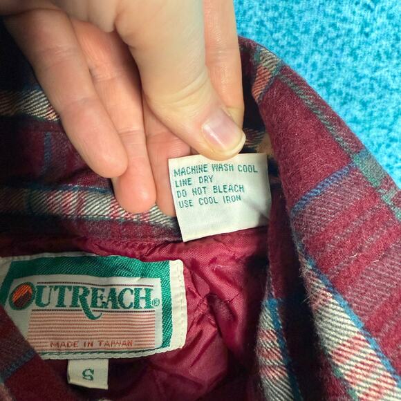 Vintage Outreach Quilted Lined Shacket Men’s S – Red Plaid Button Shirt Jacket - Picture 16 of 16
